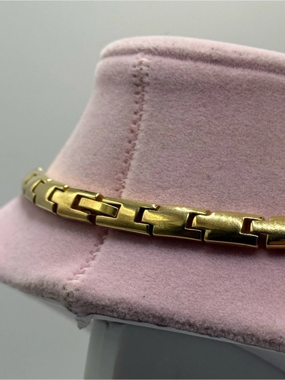 Vintage Nolan Miller Gold-Tone Necklace with pave Pink Heart Crystal Accent